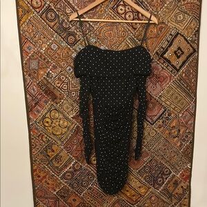 Black sparkly off the shoulder Dress